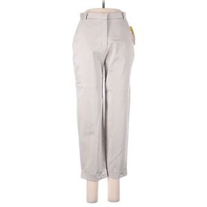 NWT CRAZY LARRY CASUAL STRAIGTH CLASSIC HIGH RISE CUFF CROPPED PANTS SZ 6 BEIGE